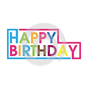 Colorful vector letters icon. word happy birthday vector