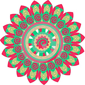 Colorful vector mandala. Vivid floral illustration for design