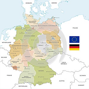 Colorful Vector Map of Germany