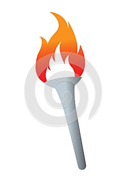 Colorful vector Olympic torch with fire flame