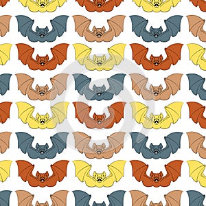 Colorful vector pattern with illustration of angry bat