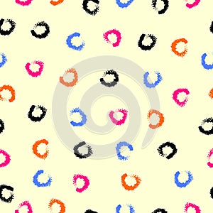 Pattern vector seamless with circle brush for notebooks, textiles, baby clothes, blankets, pillows, romper, wallpaper, background