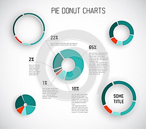 Colorful Vector pie chart templates