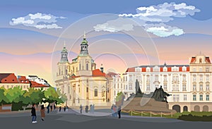 Colorful vector Prague 4