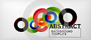 Colorful vector rings geometric abstract background, modern geometric pattern design. Business or technology