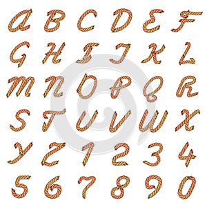 Colorful Vector Rope Alphabet