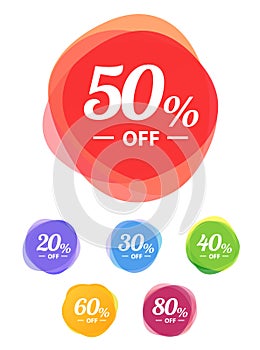 Colorful vector sale tags. Best price