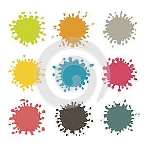 Colorful Vector Stains, Blots, Splashes Set