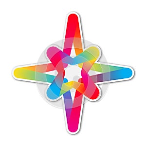 Colorful vector Star icon, isolated