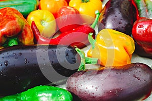 Colorful vegetable background. Healthy food