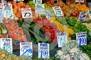 Colorful vegetable stand