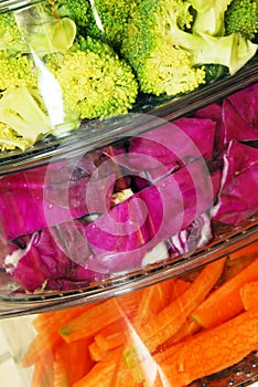 Colorful vegetables in steamer photo