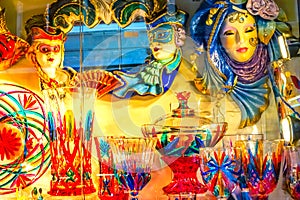 Colorful Venetian Glass Masks Venice Italy