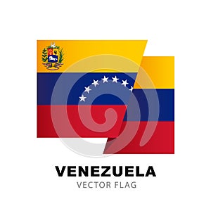 Colorful Venezuelan flag logo. Flag of Venezuela. Vector illustration isolated on white background. Flag of Venezuela. Vector