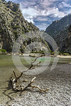 colorful vertical landscape on sa calobra spain