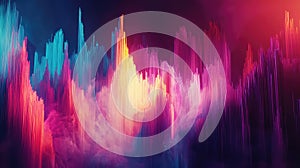 Digital sound waves visualizing abstract data flow