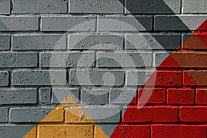 Colorful very small fragment of street graffiti, brick wall. Abstract creative drawing fashion colors. For backgrounds