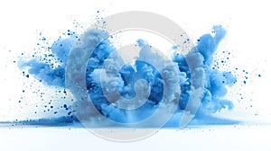 Colorful Vibrant Blue Explosion on White Background - Isolated Burst for Design or Illustration