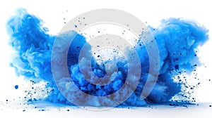 Colorful Vibrant Blue Explosion on White Background - Isolated Burst for Design or Illustration