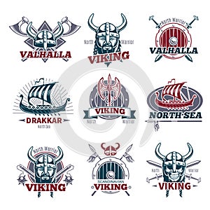 Colorful Viking Labels Set