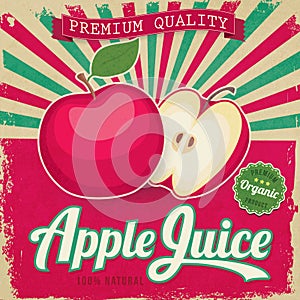 Colorful vintage Apple juice label
