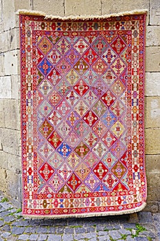 Colorful vintage beautiful Oriental handmade carpets