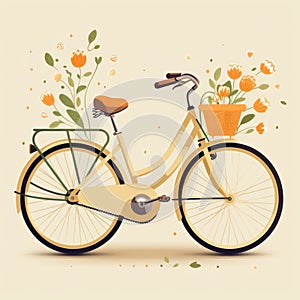 Colorful Vintage Bicycle With Flowers: A Dreamy And Cute Design Inspired By Dutch Tradition