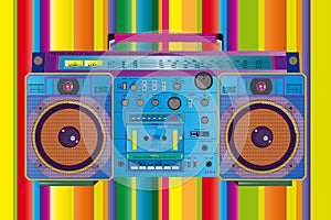 Colorful Vintage ghettoblaster cassette tape