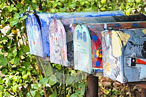 Colorful Vintage Mailboxes