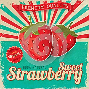 Colorful vintage Strawberry label