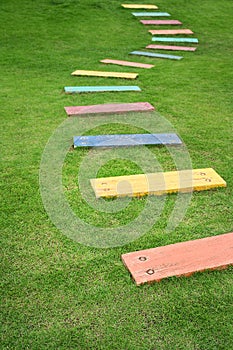 Colorful walking path in a garden