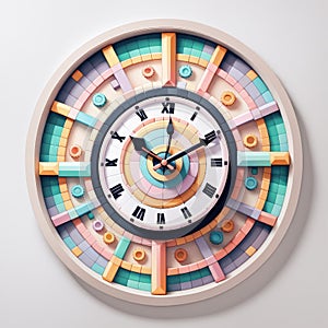 colorful wall clock on a white background