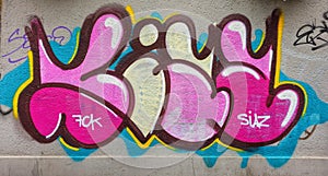 Colorful wall graffiti on the streets of Bucharest