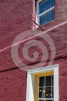 Colorful wall and windows, Virginia City, Nevada