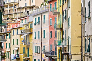 Colorful walls of Italy with beautiful shutters and pastel colors