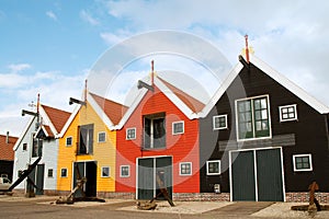 Colorful warehouses in Dutch harbor photo