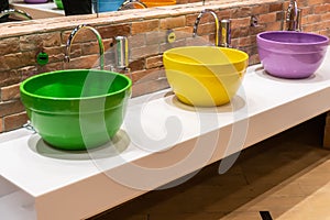 Colorful wash basin or sinks