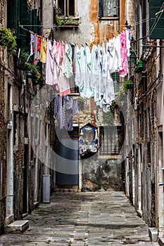 Colorful Washings in Venice, Italy