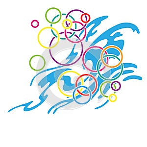 Colorful water bubbles