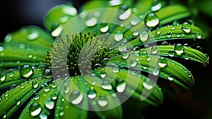 colorful water droplets on flower petal wallpaper background. The liquid spectrum of droplets in macro detail