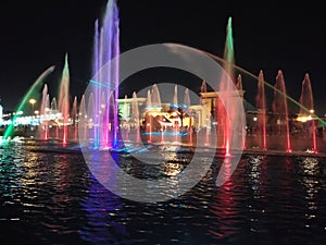 Colorful water fountain