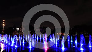 Colorful water fountain dance show with laser light 3 of 5.