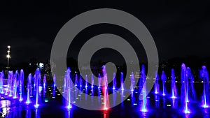 Colorful water fountain dance show with laser light 5 of 5.