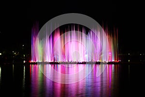 Colorful water fountain