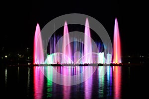 Colorful water fountain