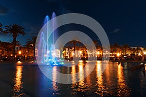 Colorful water fountain