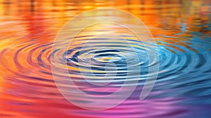 Colorful Water Ripples Reflection Abstract