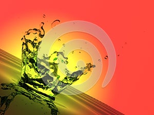 Colorful water splash