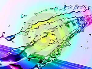 Colorful water splash