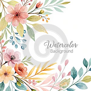 Watercolor background decoration isolated on white background